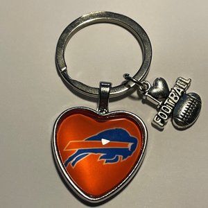 BUFFALO BILLS NFL I Love Football Heart Key Ring !!!NEW!!!